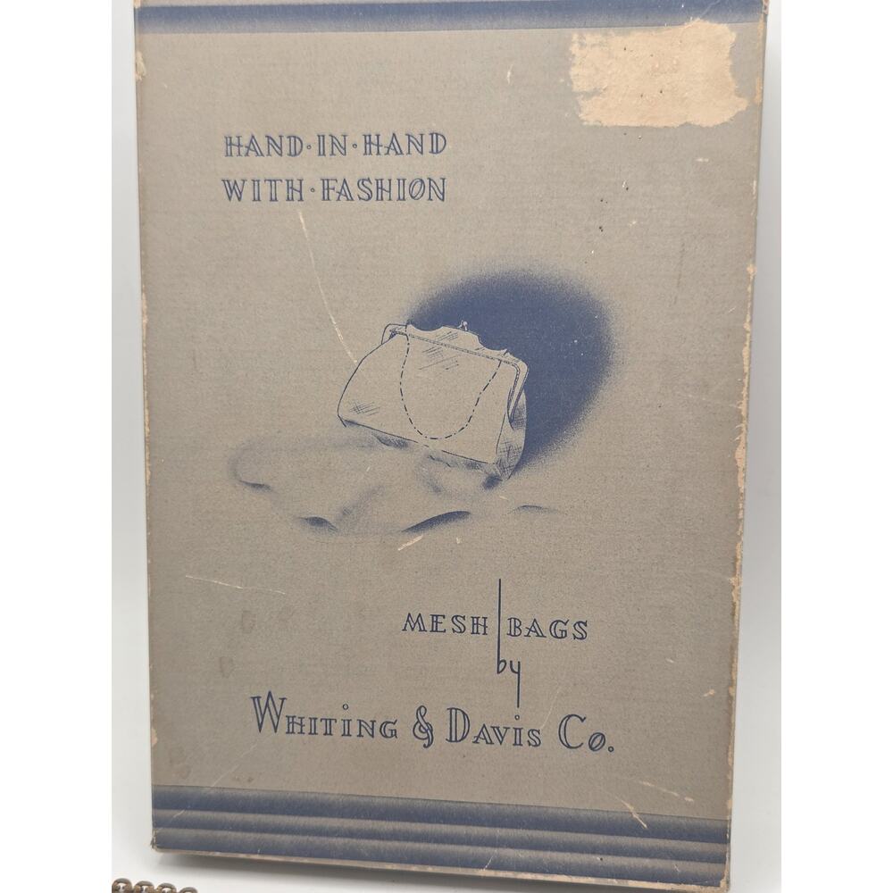 Whiting & Davis 2 Gold Mesh Purses Hand Bag Clasp Coin Purse Vintage w/ Box - Picture 2 of 16